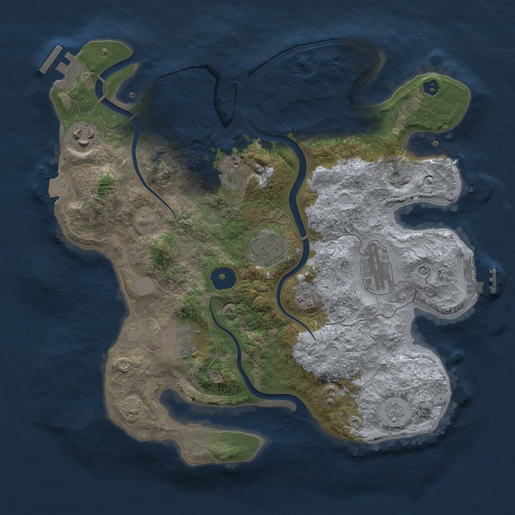 Rust Map: Procedural Map, Size: 3250, Seed: 180681826, 12 Monuments