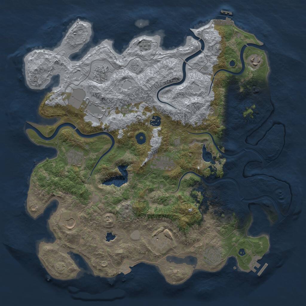 Rust Map: Procedural Map, Size: 4200, Seed: 7354255, 16 Monuments