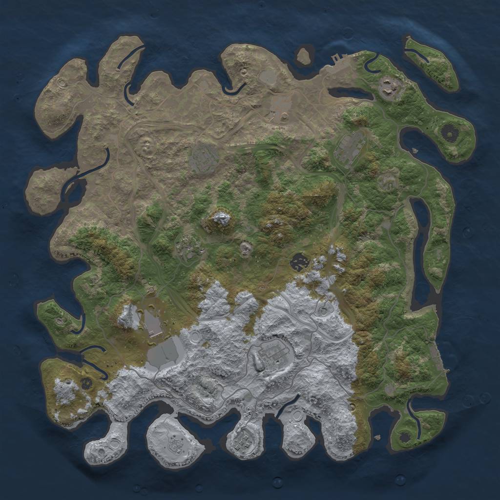 Rust Map: Procedural Map, Size: 4250, Seed: 27041, 18 Monuments