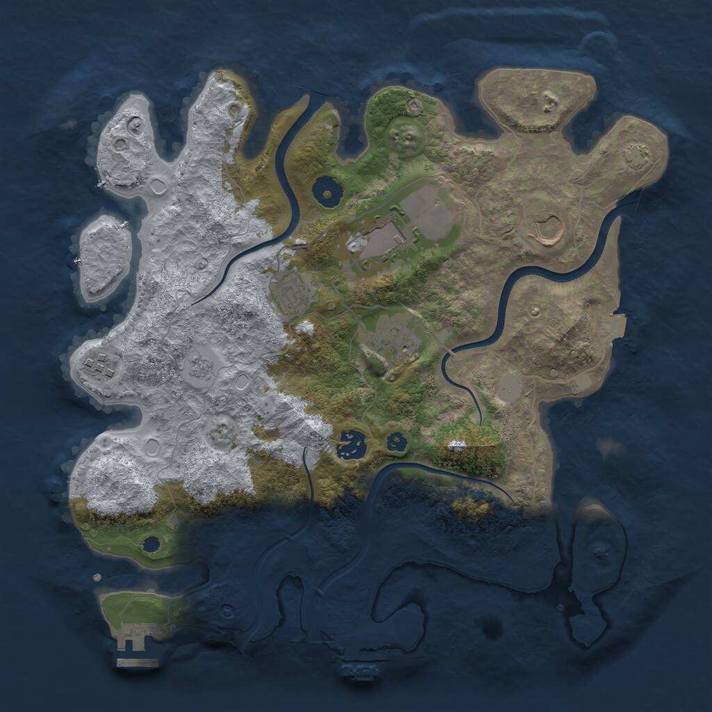 Rust Map: Procedural Map, Size: 3500, Seed: 67210722, 11 Monuments