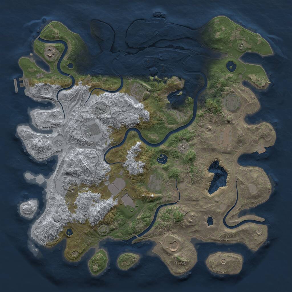 Rust Map: Procedural Map, Size: 4250, Seed: 352958914, 17 Monuments