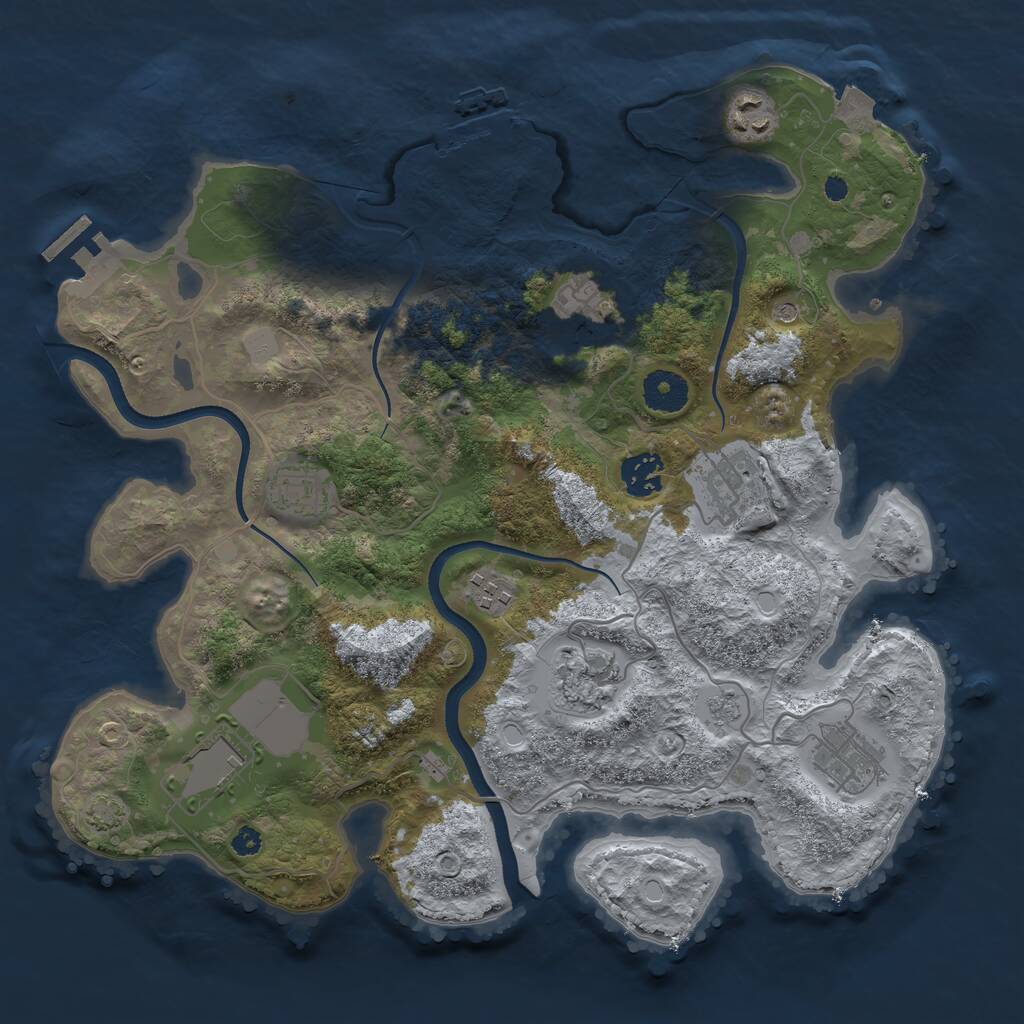 Rust Map: Procedural Map, Size: 3500, Seed: 20375651, 15 Monuments