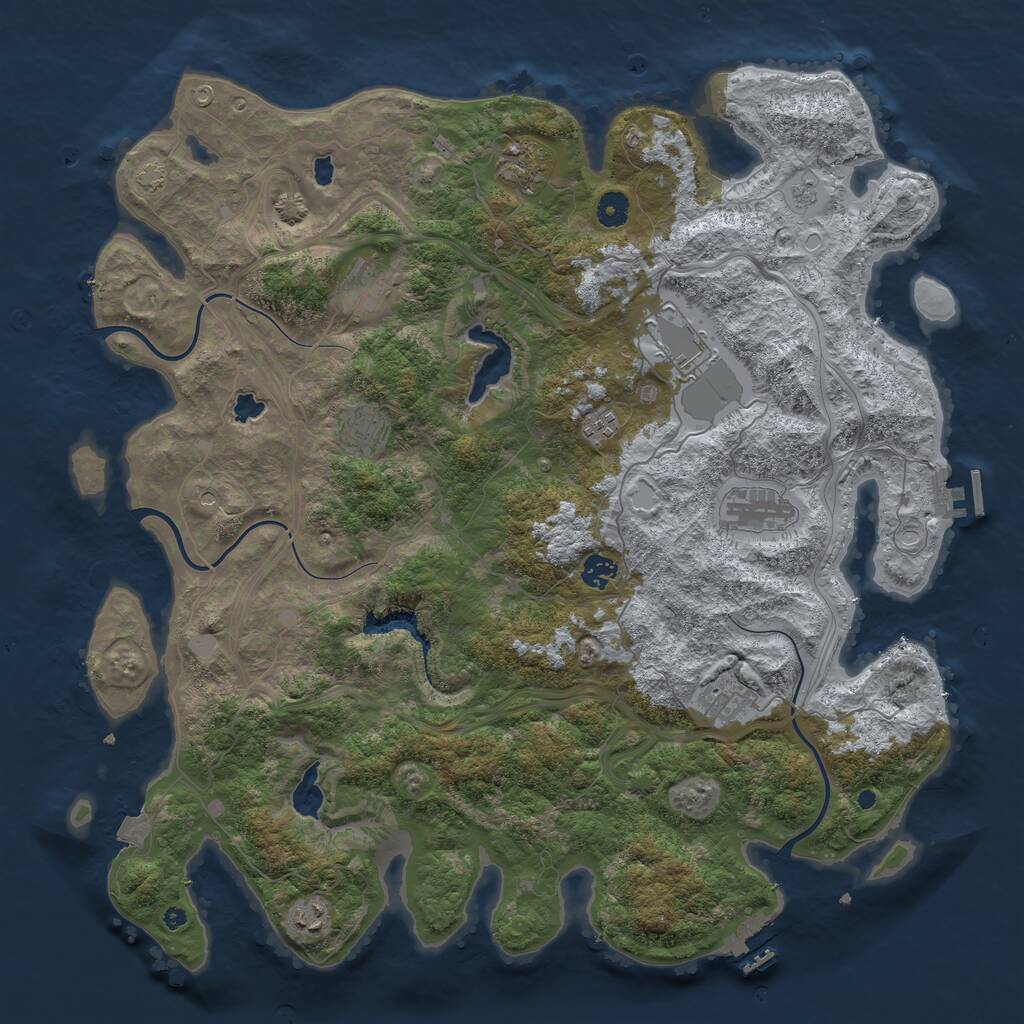 Rust Map: Procedural Map, Size: 4500, Seed: 1545558942, 15 Monuments