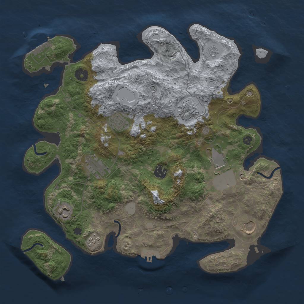 Rust Map: Procedural Map, Size: 3500, Seed: 9782757, 17 Monuments