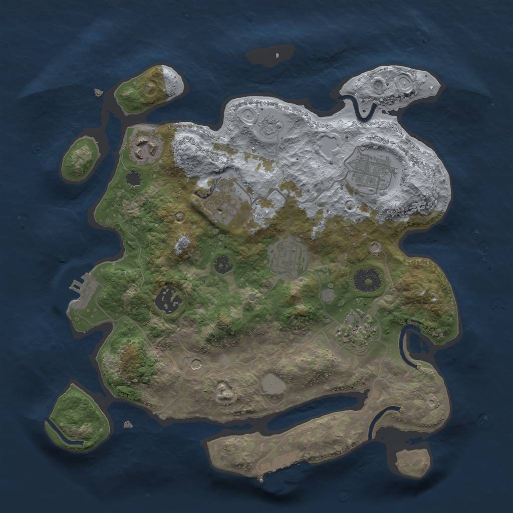 Rust Map: Procedural Map, Size: 3000, Seed: 317326280, 15 Monuments