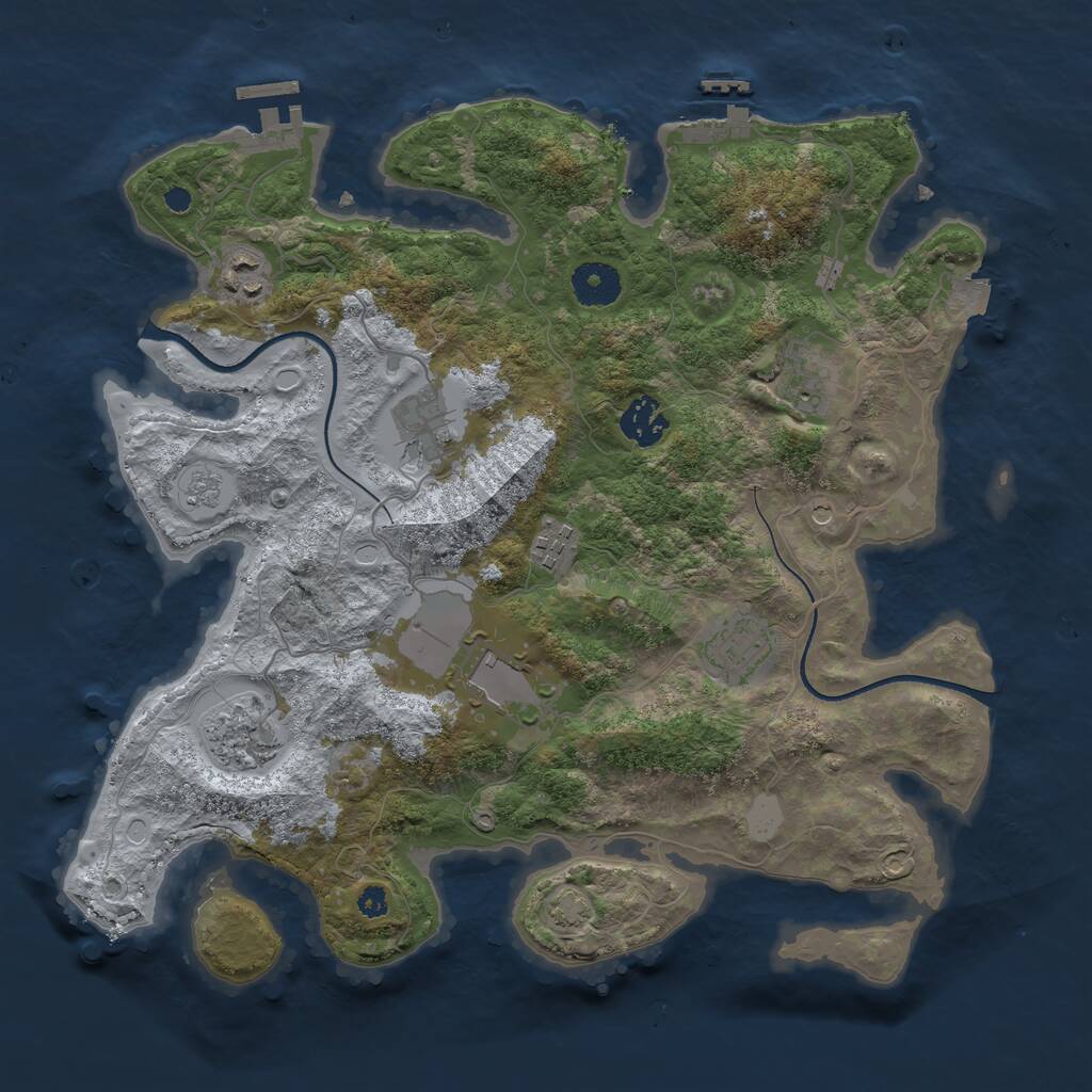 Rust Map: Procedural Map, Size: 3500, Seed: 9812322, 14 Monuments