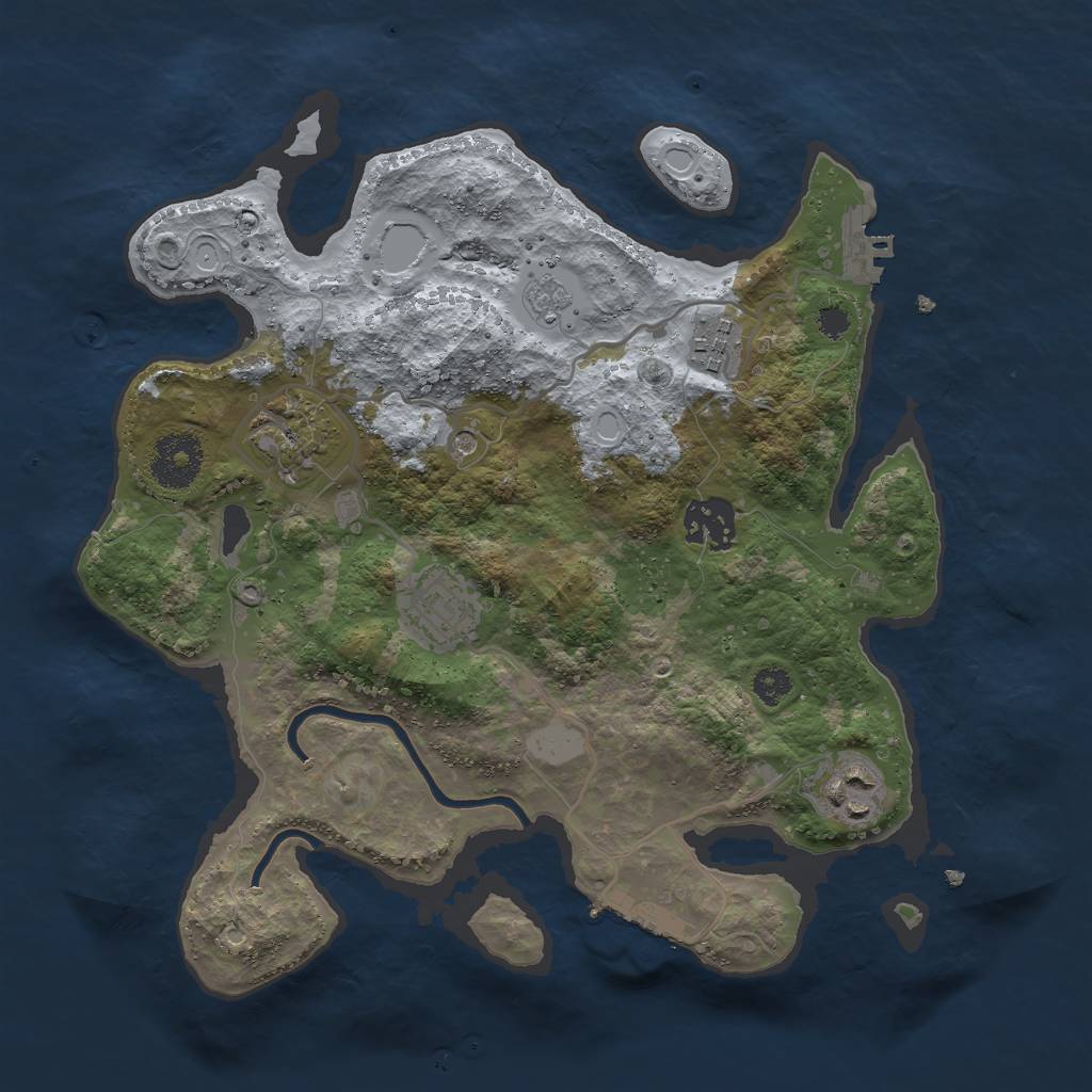 Rust Map: Procedural Map, Size: 3000, Seed: 347086799, 14 Monuments