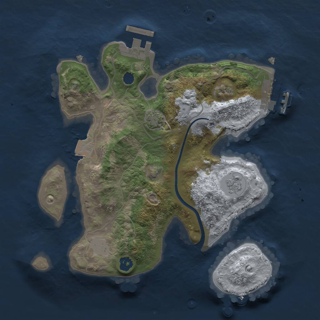 Rust Map: Procedural Map, Size: 2300, Seed: 5438531, 5 Monuments