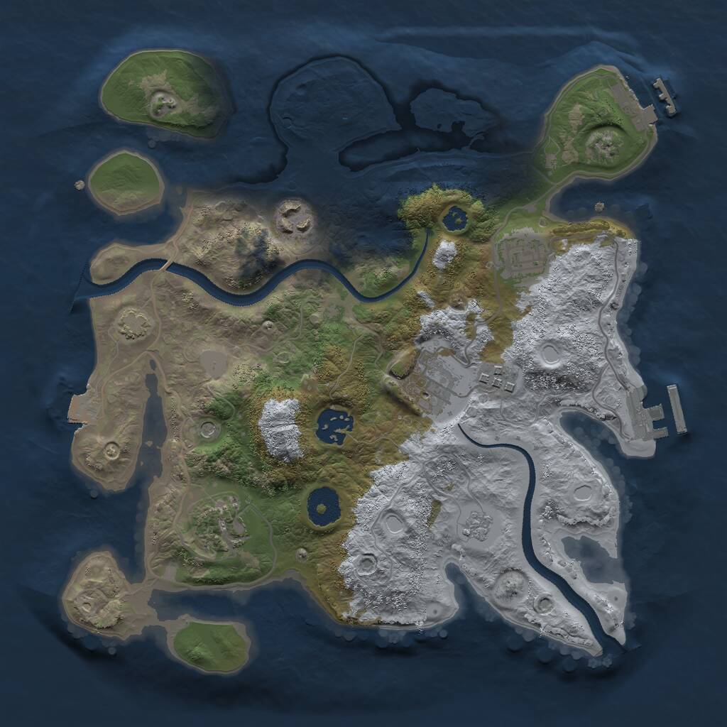 Rust Map: Procedural Map, Size: 3000, Seed: 880176532, 12 Monuments