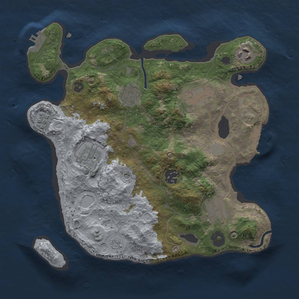 Rust Map: Procedural Map, Size: 3000, Seed: 61881431, 16 Monuments