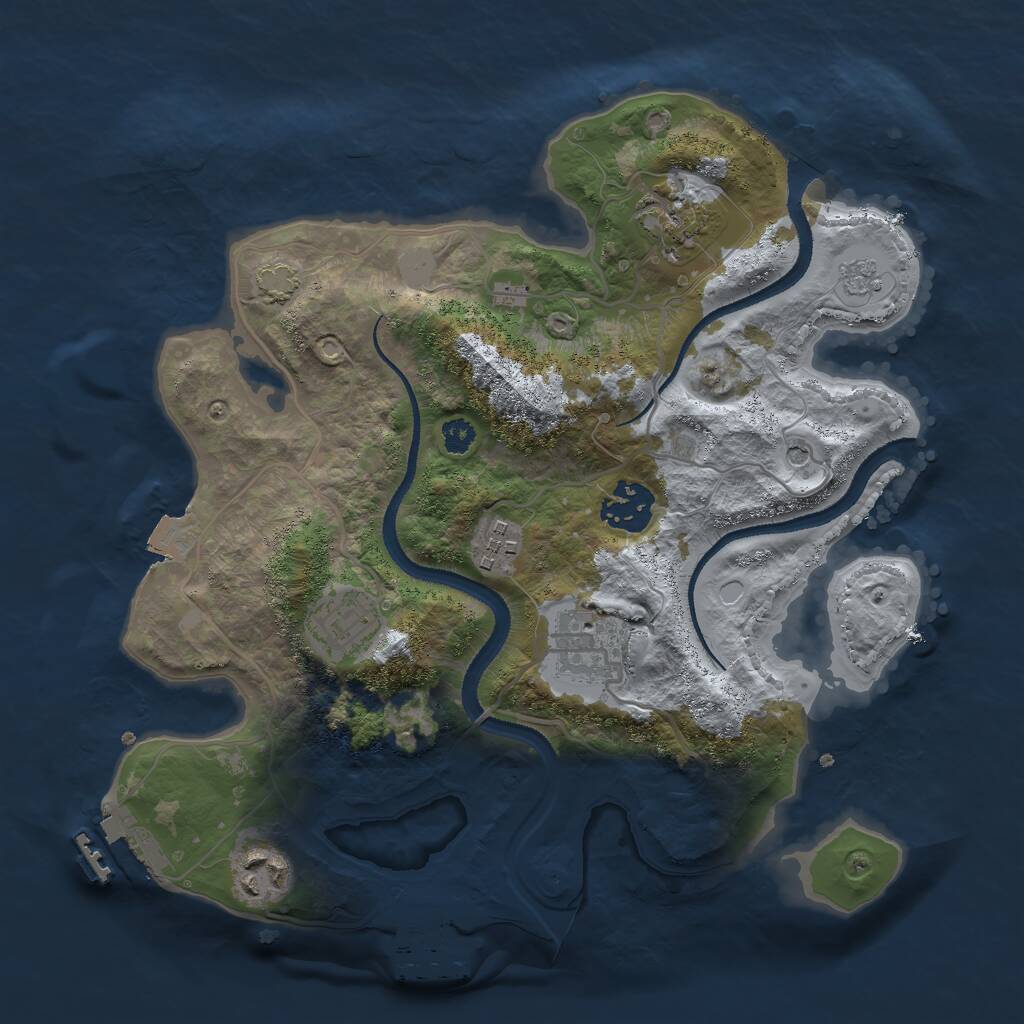Rust Map: Procedural Map, Size: 3000, Seed: 54510132, 12 Monuments