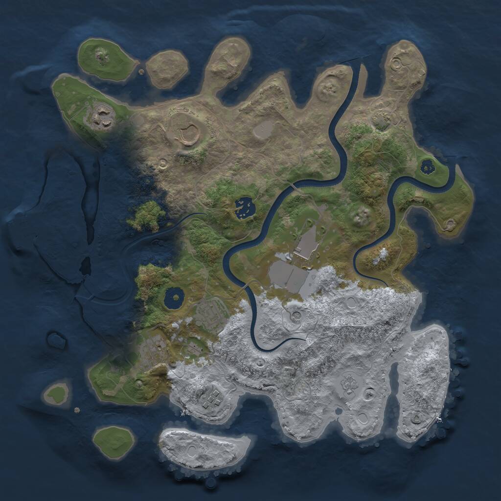 Rust Map: Procedural Map, Size: 3500, Seed: 636579382, 12 Monuments