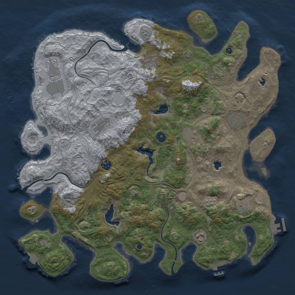 Rust Map: Procedural Map, Size: 4500, Seed: 481624326, 16 Monuments