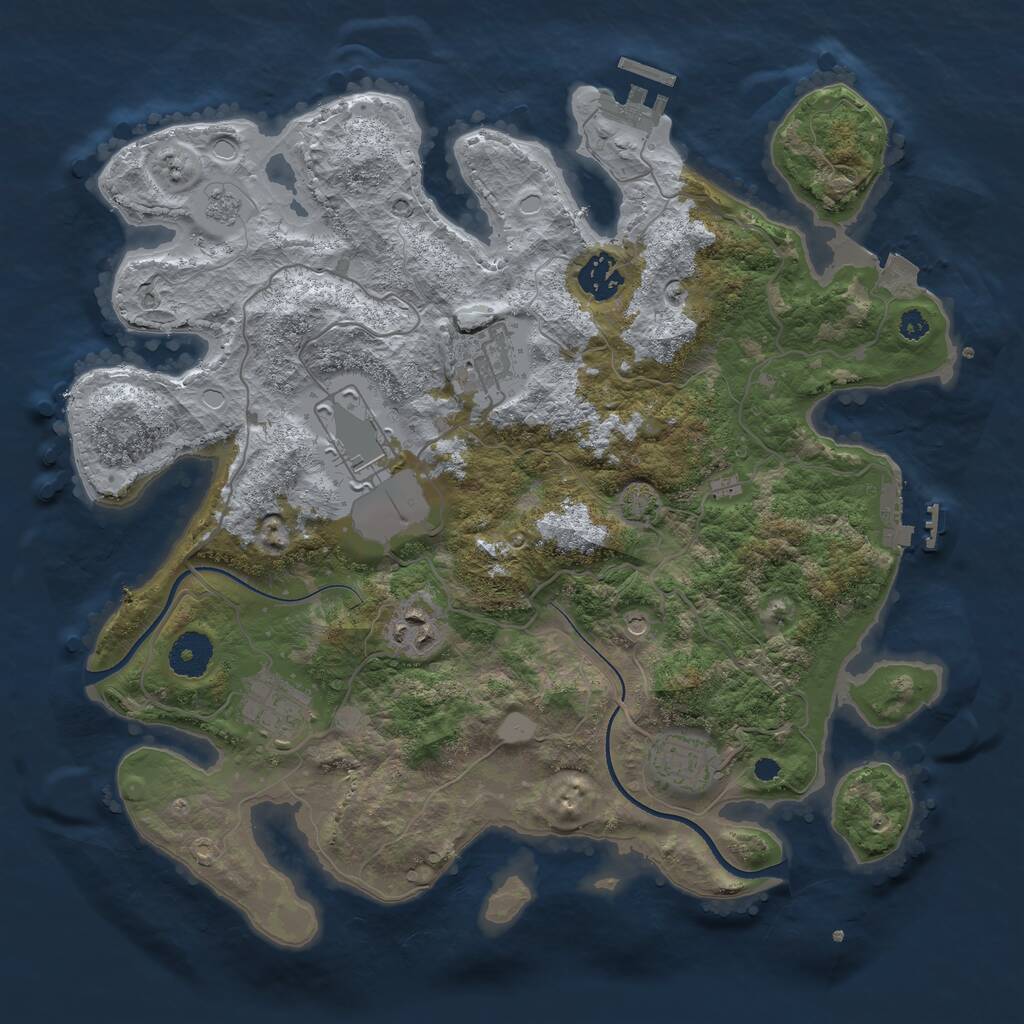 Rust Map: Procedural Map, Size: 3500, Seed: 78778267, 12 Monuments
