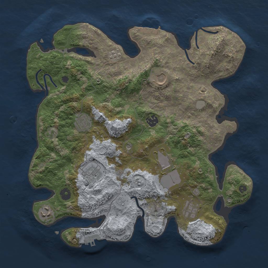 Rust Map: Procedural Map, Size: 3500, Seed: 1011112022, 17 Monuments