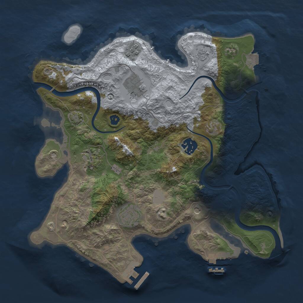 Rust Map: Procedural Map, Size: 3000, Seed: 383337871, 11 Monuments
