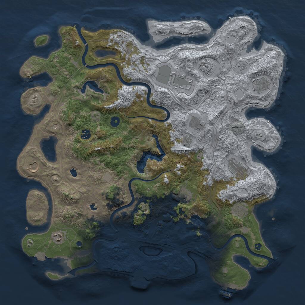 Rust Map: Procedural Map, Size: 4500, Seed: 79883021, 17 Monuments