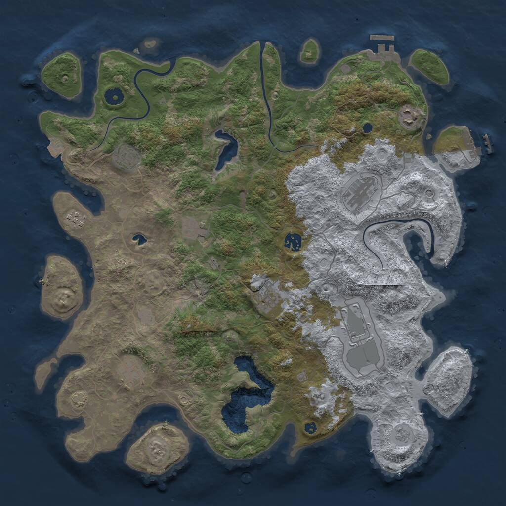 Rust Map: Procedural Map, Size: 4200, Seed: 1385420, 15 Monuments