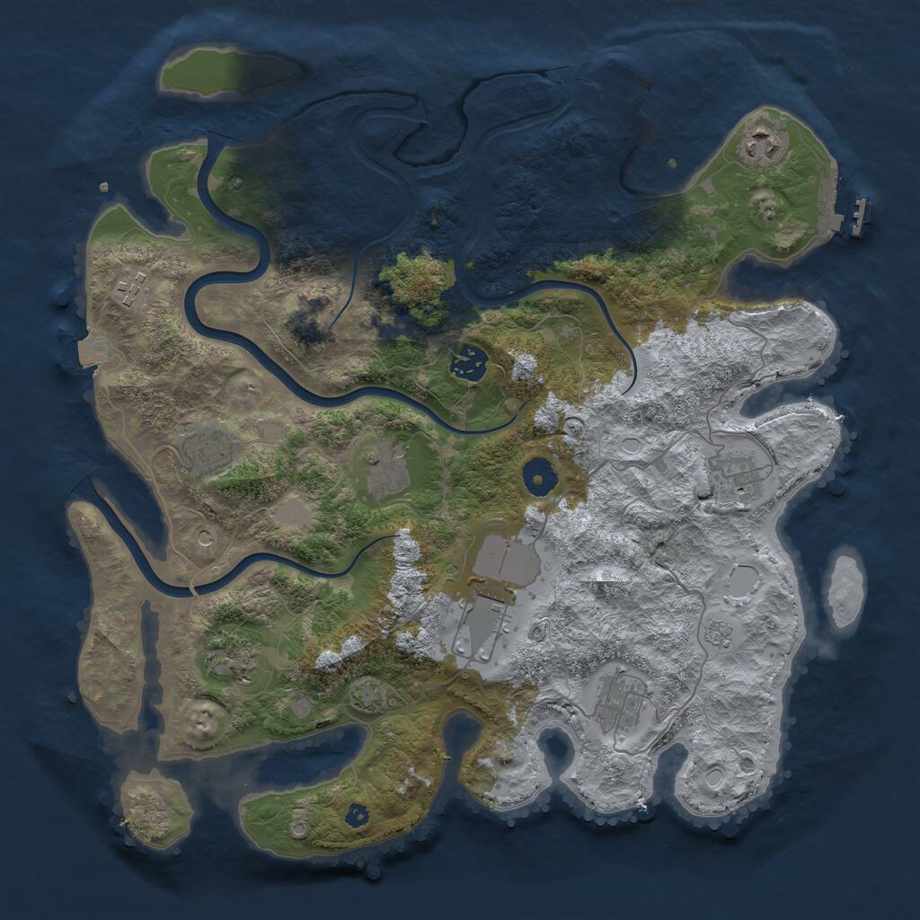 Rust Map: Procedural Map, Size: 3820, Seed: 10, 15 Monuments