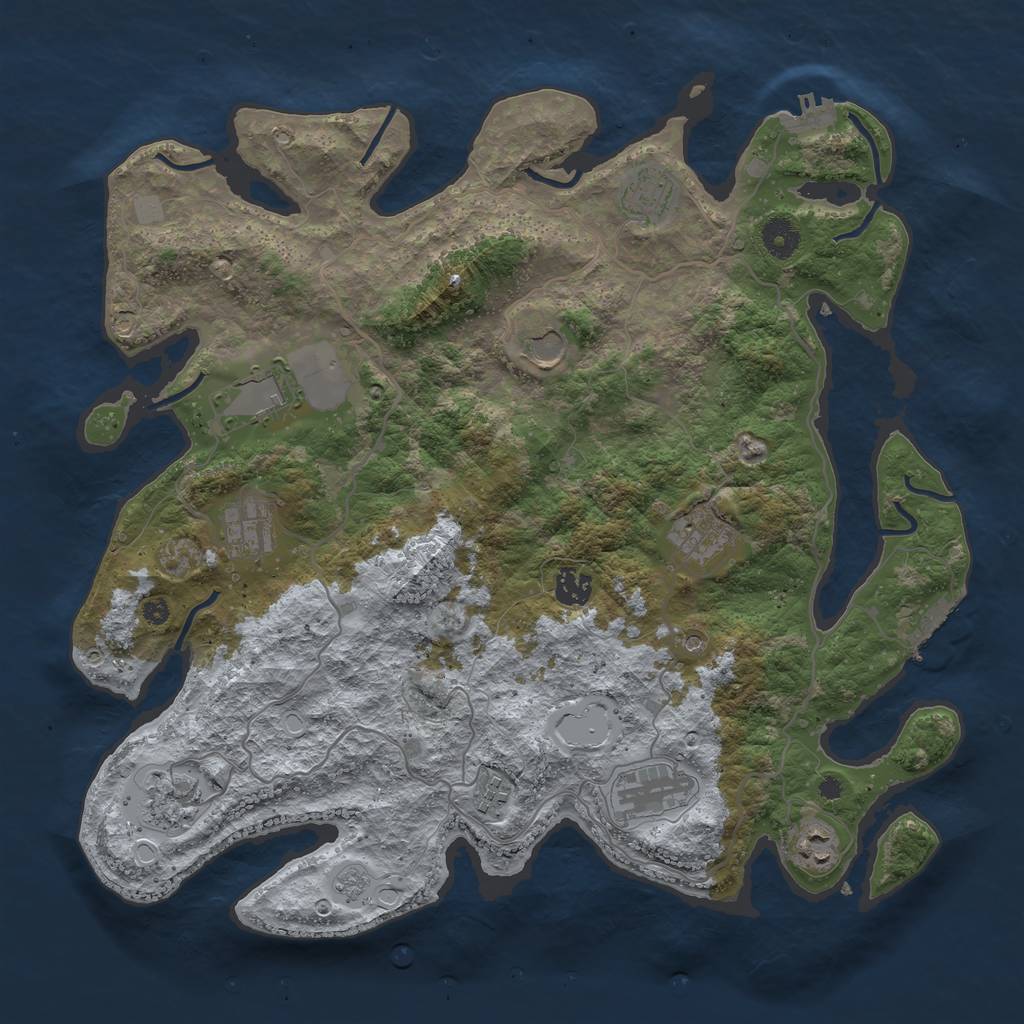 Rust Map: Procedural Map, Size: 4000, Seed: 1382096184, 19 Monuments