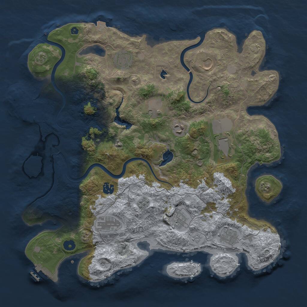 Rust Map: Procedural Map, Size: 4000, Seed: 123654879, 16 Monuments