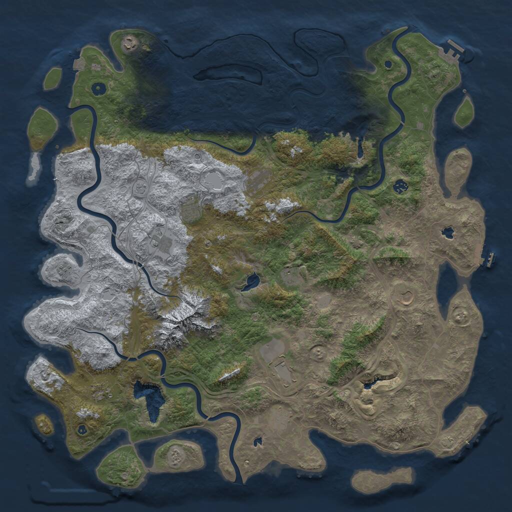 Rust Map: Procedural Map, Size: 5500, Seed: 712873, 17 Monuments