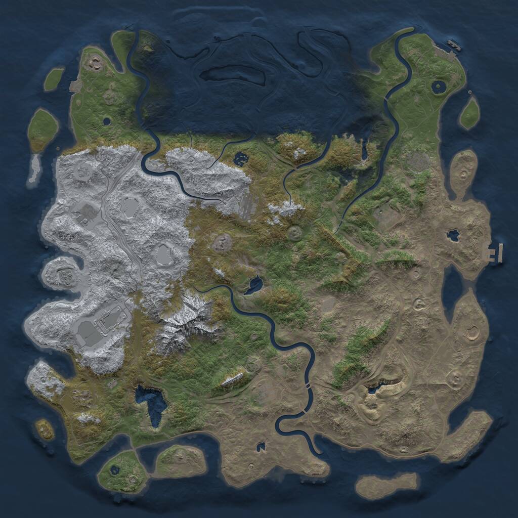 Rust Map: Procedural Map, Size: 5500, Seed: 712873, 17 Monuments
