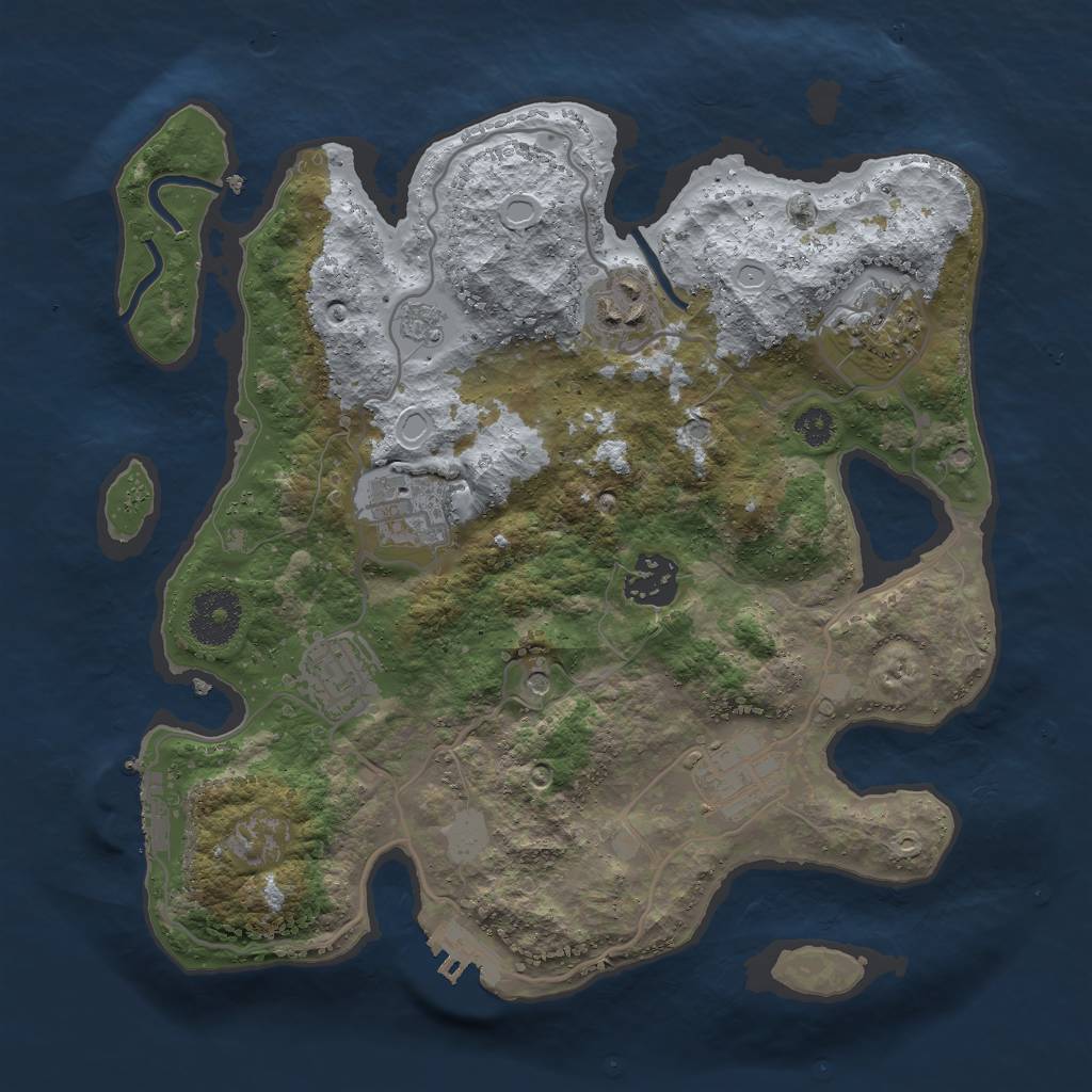 Rust Map: Procedural Map, Size: 3000, Seed: 346281, 15 Monuments