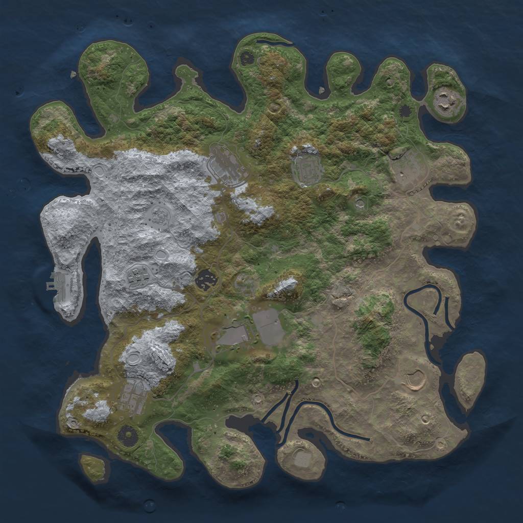 Rust Map: Procedural Map, Size: 3800, Seed: 24699906, 17 Monuments