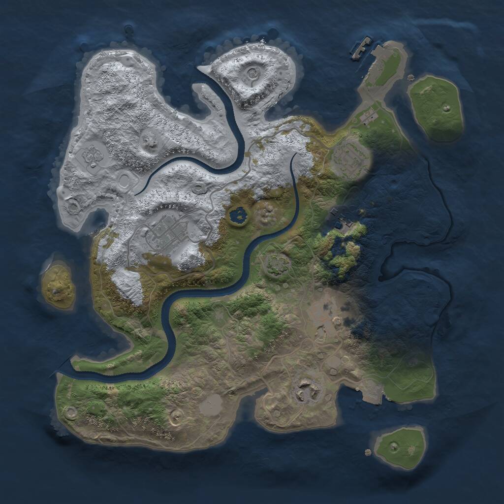 Rust Map: Procedural Map, Size: 3000, Seed: 14531, 10 Monuments