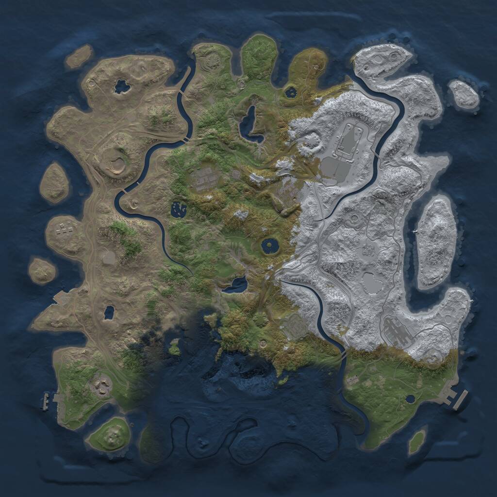 Rust Map: Procedural Map, Size: 4500, Seed: 13337, 16 Monuments