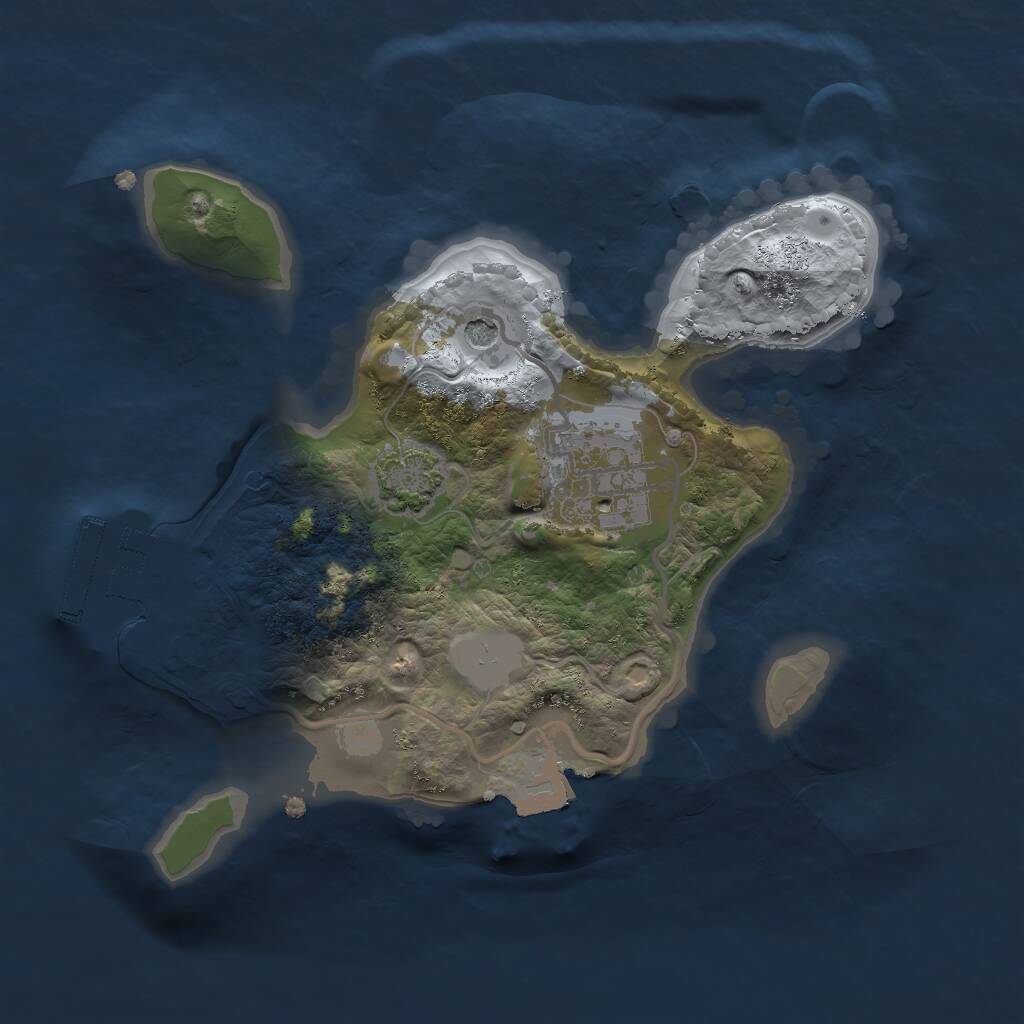 Rust Map: Procedural Map, Size: 2000, Seed: 743, 5 Monuments