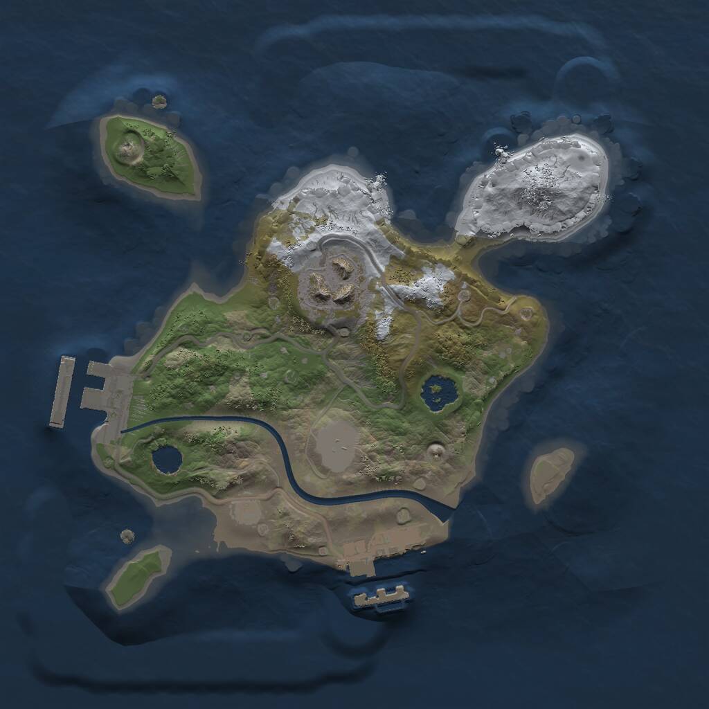 Rust Map: Procedural Map, Size: 2000, Seed: 743, 4 Monuments