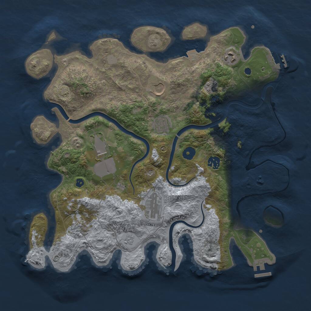 Rust Map: Procedural Map, Size: 3700, Seed: 120525004, 14 Monuments