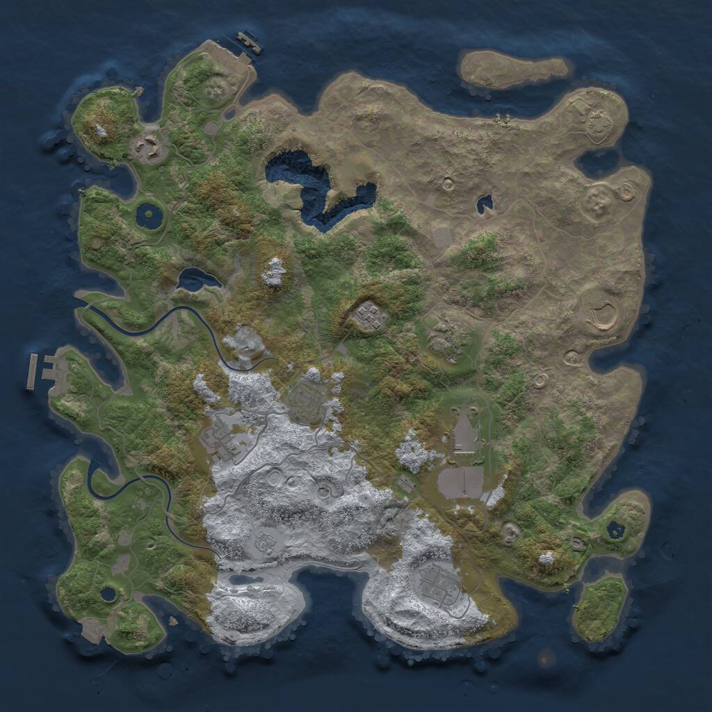 Rust Map: Procedural Map, Size: 4000, Seed: 21558774, 14 Monuments