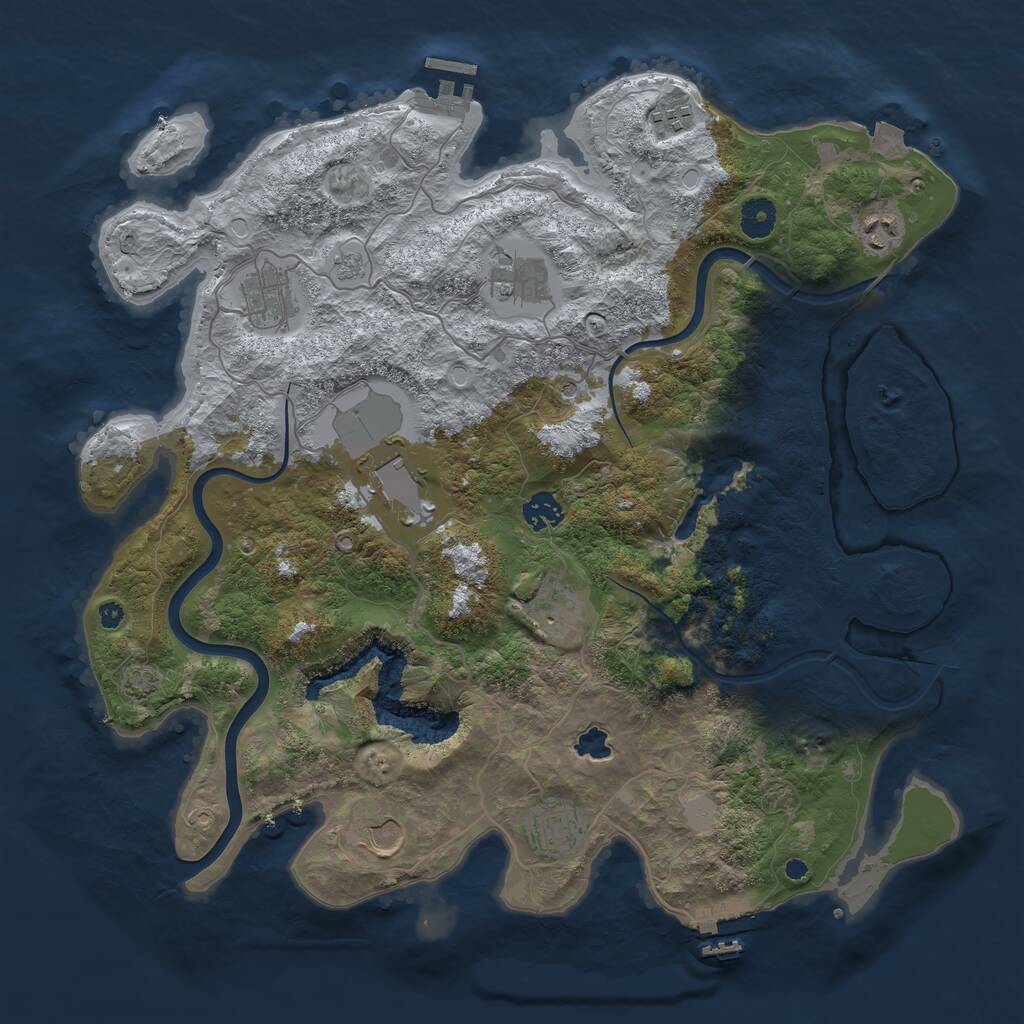Rust Map: Procedural Map, Size: 4000, Seed: 1782795615, 15 Monuments