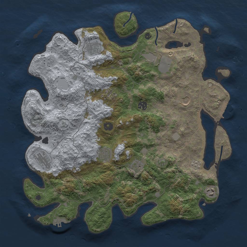 Rust Map: Procedural Map, Size: 4000, Seed: 1151999, 19 Monuments