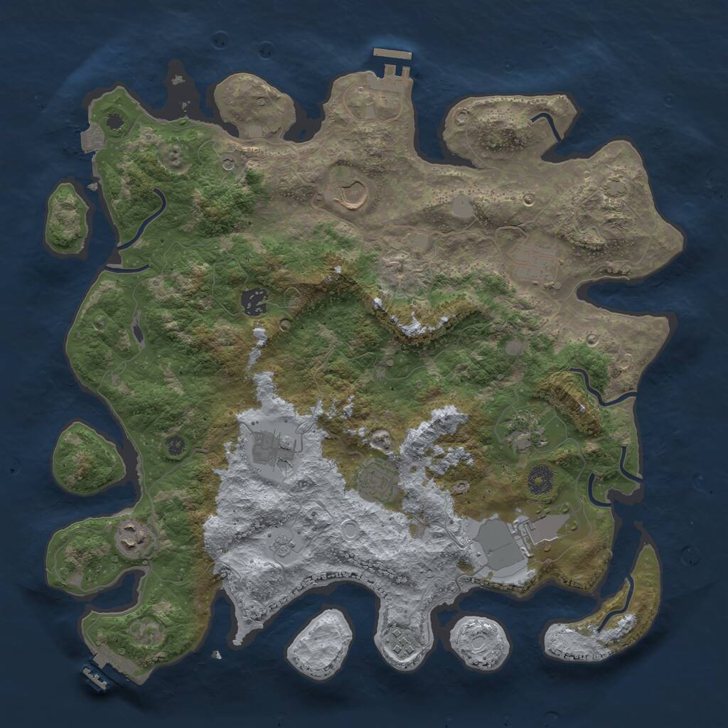 Rust Map: Procedural Map, Size: 3850, Seed: 79313284, 15 Monuments