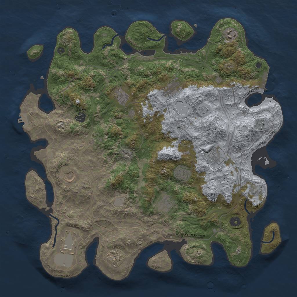 Rust Map: Procedural Map, Size: 4250, Seed: 1487952, 20 Monuments