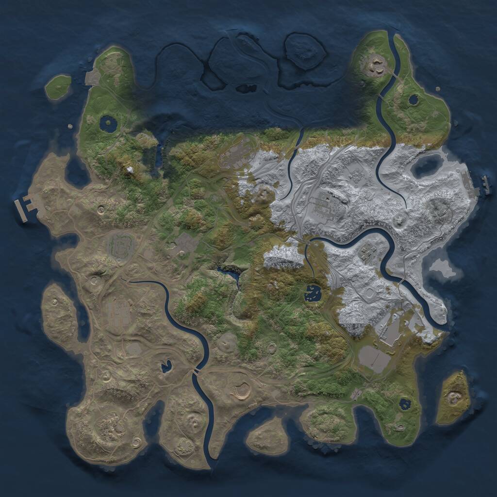 Rust Map: Procedural Map, Size: 4250, Seed: 1487952, 17 Monuments