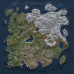 Thumbnail Rust Map: Procedural Map, Size: 4000, Seed: 2674, 13 Monuments