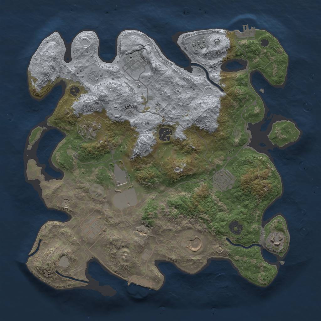 Rust Map: Procedural Map, Size: 3500, Seed: 109, 18 Monuments