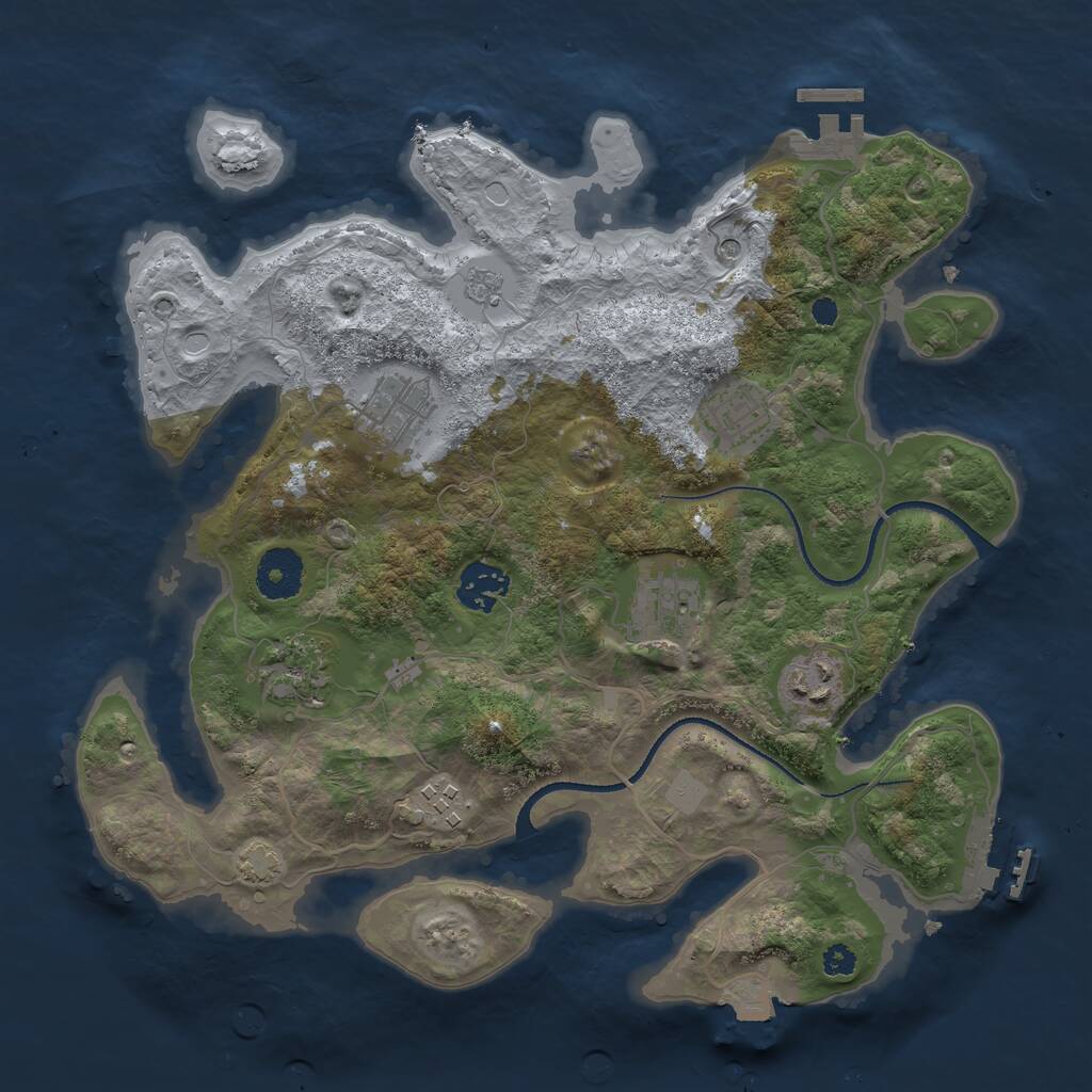 Rust Map: Procedural Map, Size: 3300, Seed: 5862731, 13 Monuments