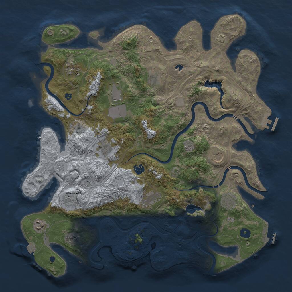 Rust Map: Procedural Map, Size: 4250, Seed: 2135277902, 17 Monuments