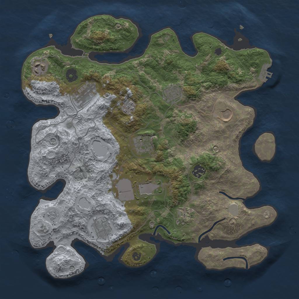 Rust Map: Procedural Map, Size: 3500, Seed: 1114470728, 18 Monuments
