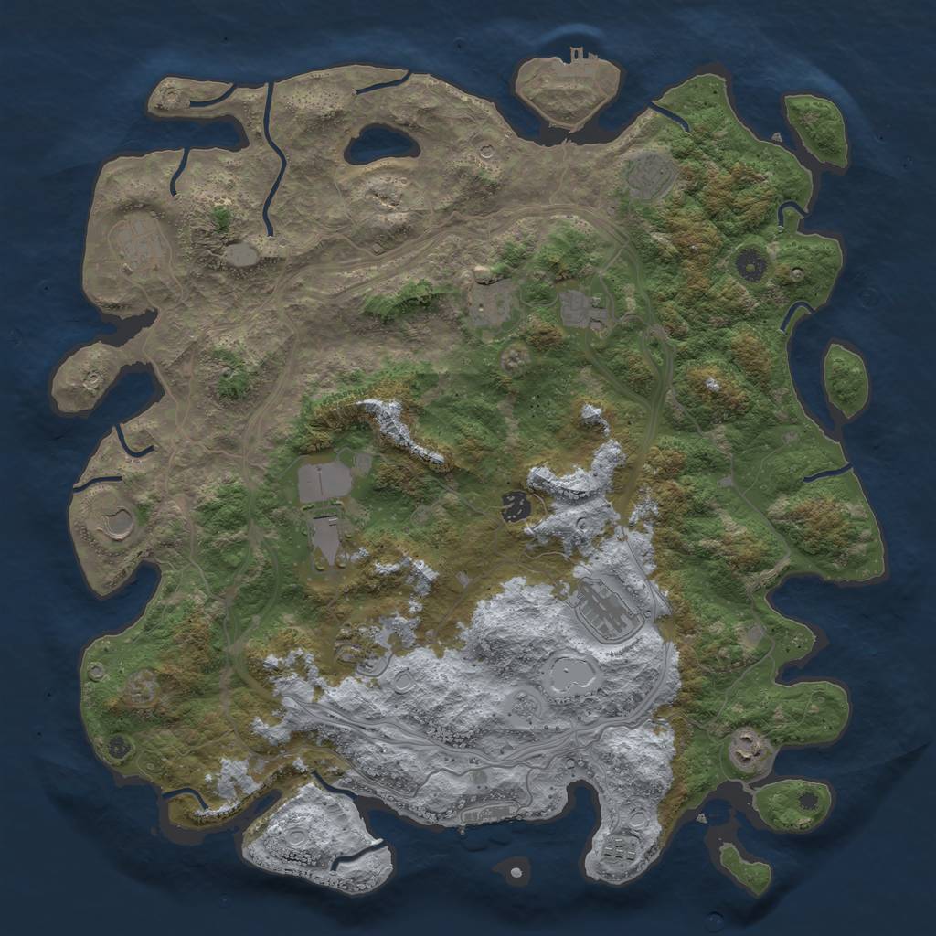 Rust Map: Procedural Map, Size: 4500, Seed: 111695800, 20 Monuments