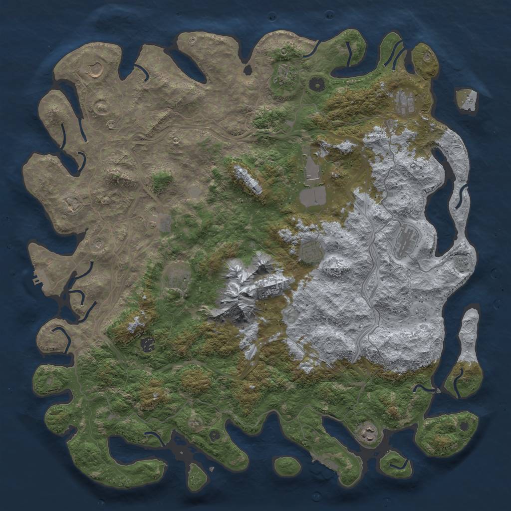 Rust Map: Procedural Map, Size: 5000, Seed: 37299016, 20 Monuments