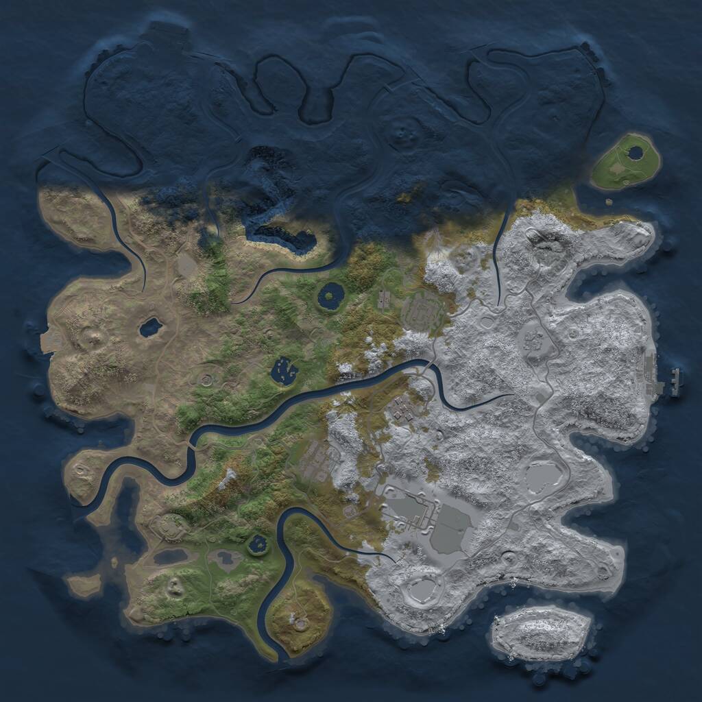 Rust Map: Procedural Map, Size: 4000, Seed: 8646693, 11 Monuments