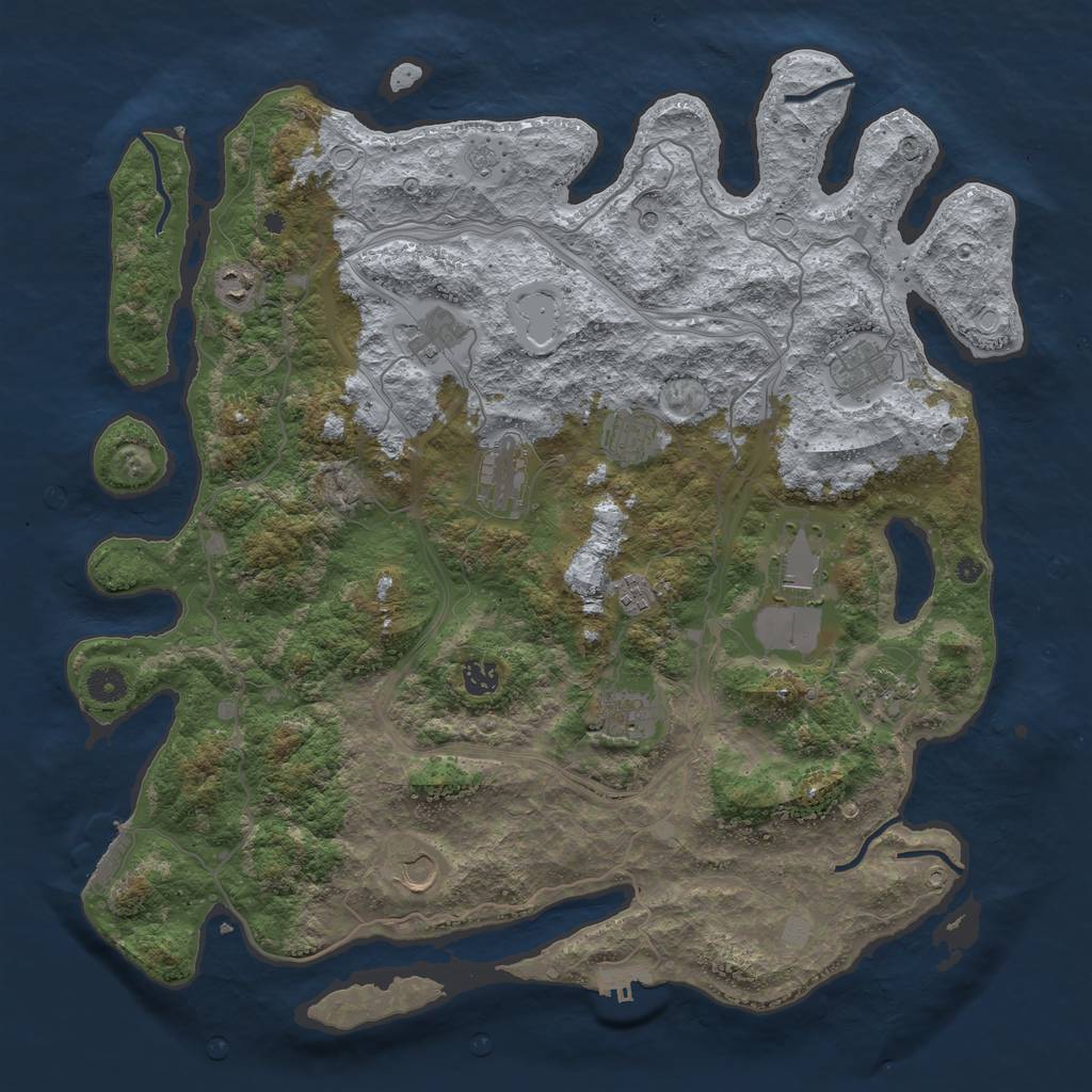 Rust Map: Procedural Map, Size: 4400, Seed: 748842880, 20 Monuments
