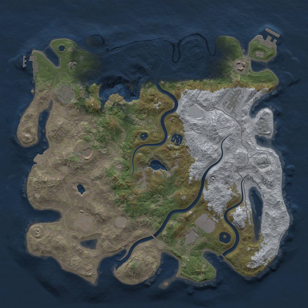 Rust Map: Procedural Map, Size: 4000, Seed: 861999784, 14 Monuments